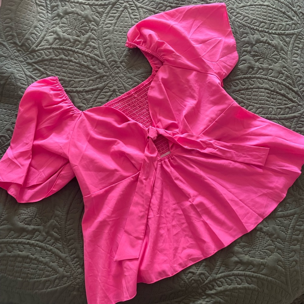SHEIN Curve hot pink top